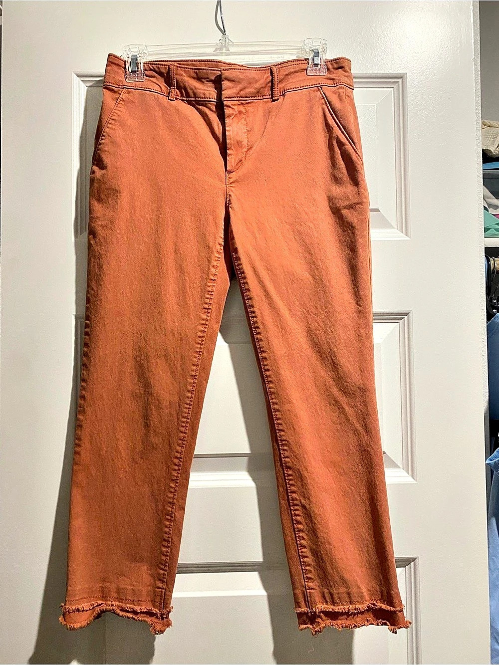 LOFT frayed hem cropped pants